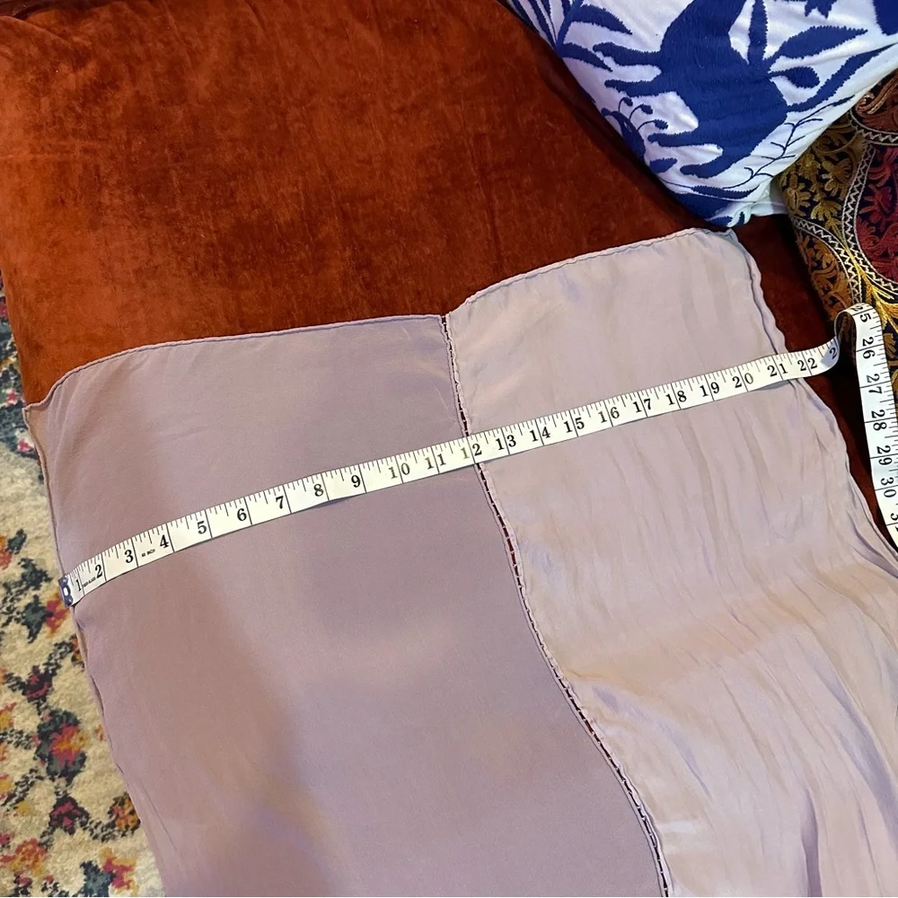 Unbranded Dusty Mauve Floral Embroidered Silk Scarf